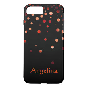 Personlig Black Red Glitter Faux Confetti