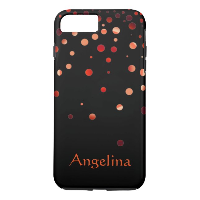 Personlig Black Red Glitter Faux Confetti Case-Mate iPhone Skal (Baksida)