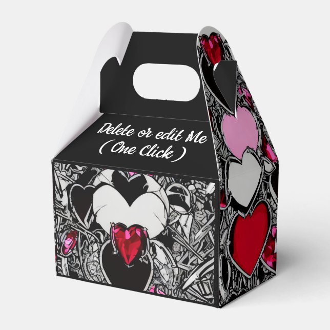 Personlig Black & Red Heart Illus Favoritbox Presentaskar (Framsidan Sidan)