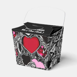 Personlig Black & Red Heart Illus Favoritbox Presentaskar