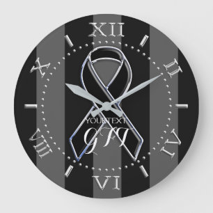 Personlig Black Ribbon Awareness på en Stor Klocka