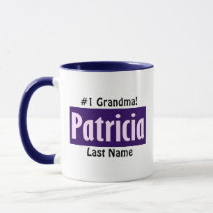 Personlig Black, Rosa, Lila "Patricia" Namn Mugg