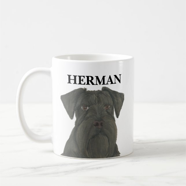 Personlig Black Schnauzer Kaffemugg (Vänster)