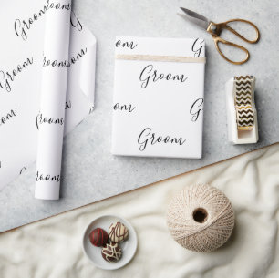 Personlig Black Script Elegant Namn Groom Presentpapper
