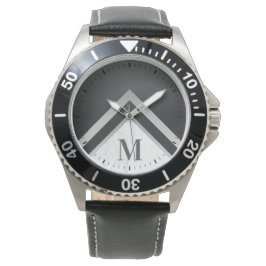 Personlig Black Silver Marble Geometric Armbandsur