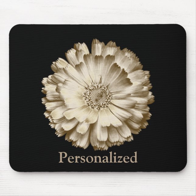Personlig Black Söt Daisy Flower Musmatta (Framsidan)