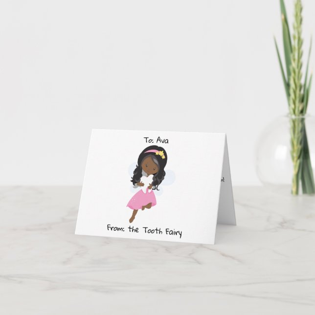 Personlig Black Tooth Fairy Kort (Framsida)