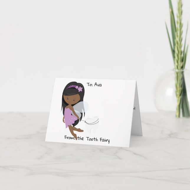 Personlig Black Tooth Fairy Kort (Framsida)