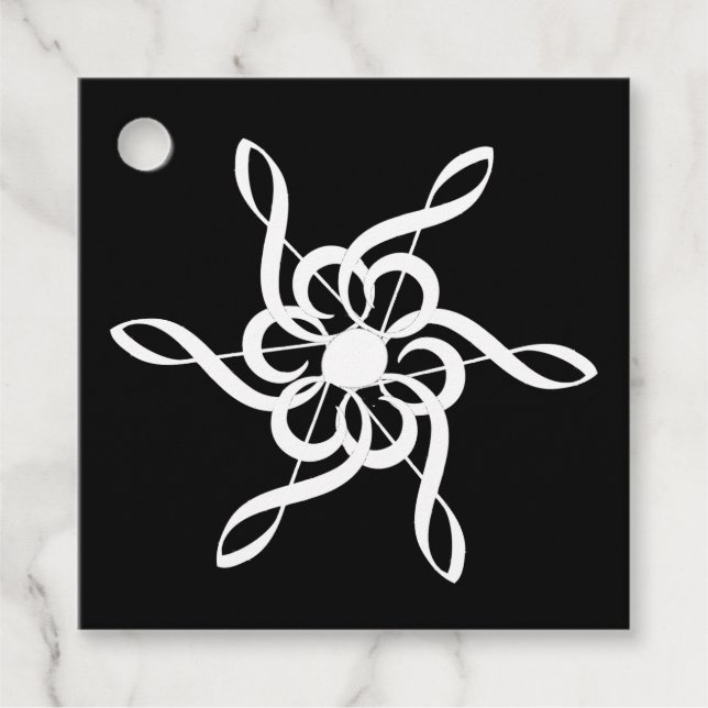 Personlig Black Treble Clef Snowflake Musical Gåvor Etiketter (Framsida)