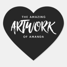 Personlig Black White Artist Artwork Sticker