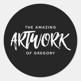 Personlig Black White Artist Artwork Sticker Runt Klistermärke