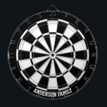 Personlig Black & White Bicolor Dart Board Darttavla<br><div class="desc">Personligens svarta och vita,  dubbelfärgade karttavla.</div>