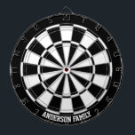 Personlig Black & White Bicolor Dart Board Darttavla<br><div class="desc">Personligens svarta och vita,  dubbelfärgade karttavla.</div>