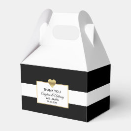Personlig Black White Guld Heart Bröllop Presentaskar