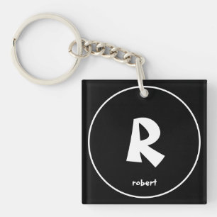 Personlig Black & White Initial Monogam Namn