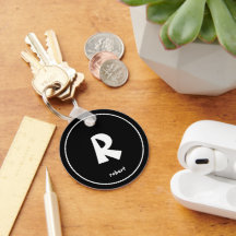 Personlig Black & White Initial Monogam Namn