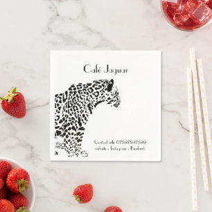 Personlig Black & White Jaguar Business Napkins Pappersservett