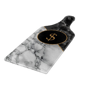 Personlig Black White Marble Caking Board Gift
