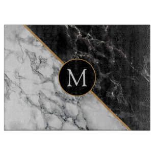Personlig Black White Marble Cting Board