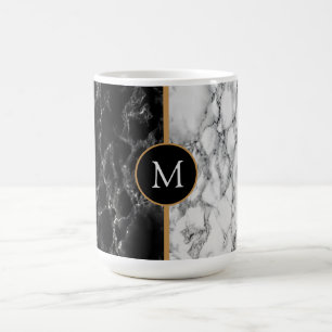 Personlig Black White Marble Stone Mugg Gift