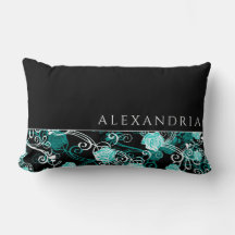 Personlig Black & White med Teal Ro Mönster