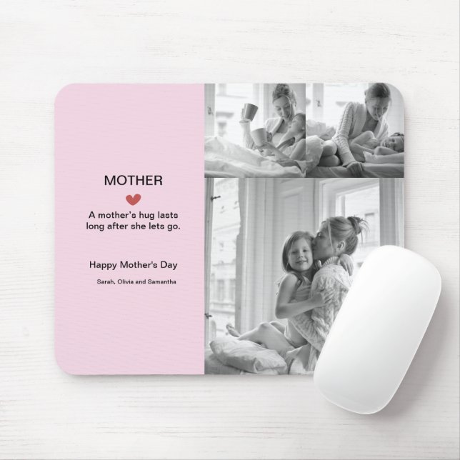 Personlig Black & White Photo Collage Mousepad Musmatta (Med mus)