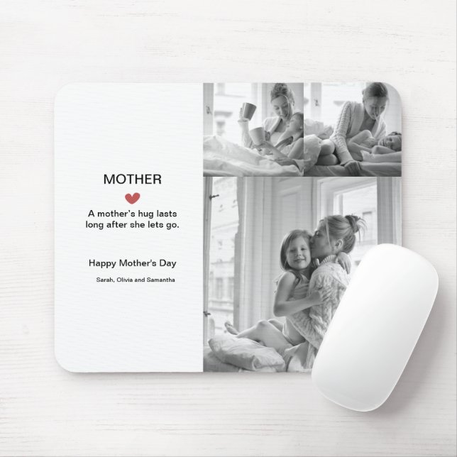 Personlig Black & White Photo Collage Mousepad Musmatta (Med mus)