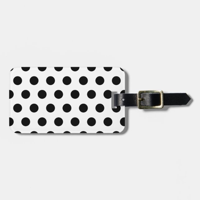 Personlig Black & White Polka dots Bagagebricka (Horisontell Framsida)