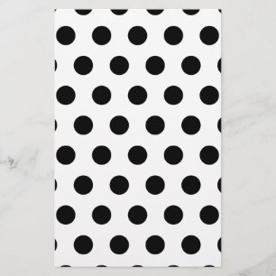 Personlig Black & White Polka dots Brevpapper