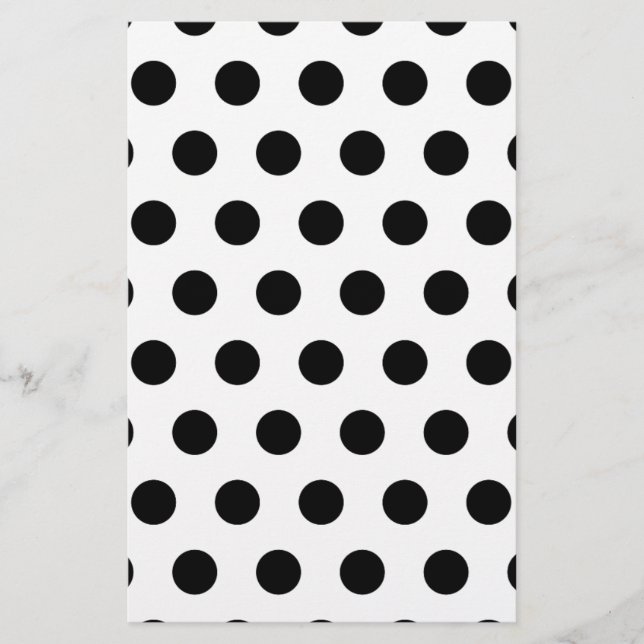 Personlig Black & White Polka dots Brevpapper (Framsida)