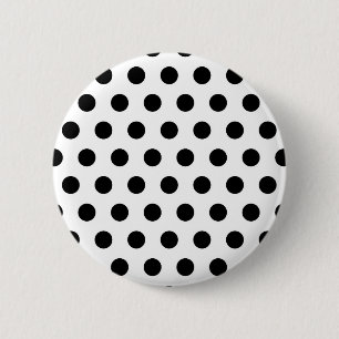 Personlig Black & White Polka dots Knapp