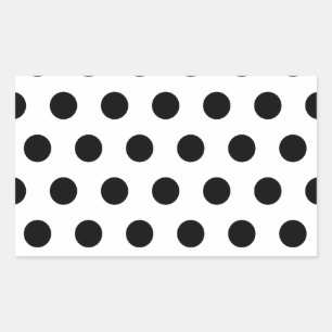 Personlig Black & White Polka dots Rektangulärt Klistermärke