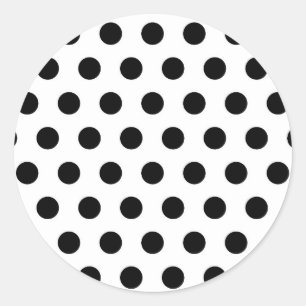 Personlig Black & White Polka dots Runt Klistermärke