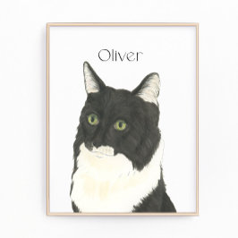 Personlig Black & White Ragamuffin Cat Art Fototryck