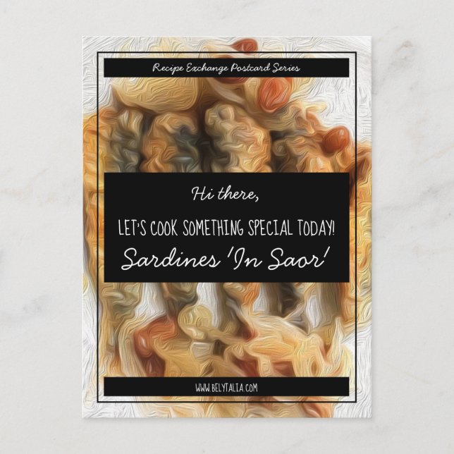 Personlig Black White Script Recipe Exchange Vykort (Framsida)