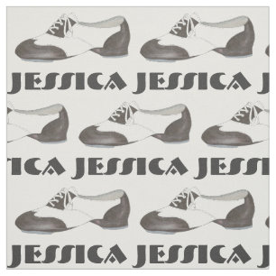 Personlig Black White Tap Shoe Dance Teacher Tyg