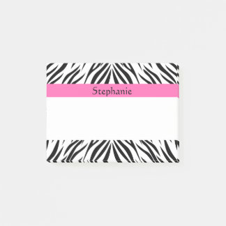 Personlig Black, White, Zebra tryck Post-it Block
