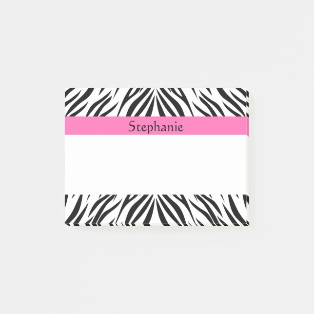 Personlig Black, White, Zebra tryck Post-it Block (Framsida)