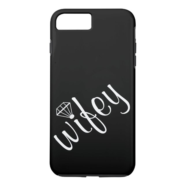 Personlig Black Wifey-skript och Diamond Case-Mate iPhone Skal (Baksida)