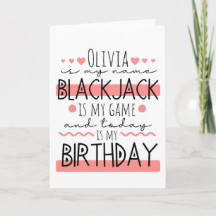 Personlig Blackjack Birthday Kort