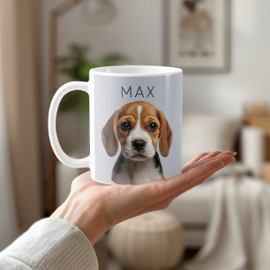 Personlig blågrå hund fotomugg kaffemugg