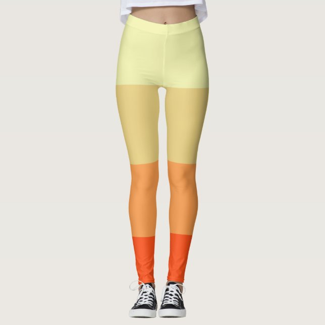 Personlig Blandad Färg Rand Leggings (Framsida)