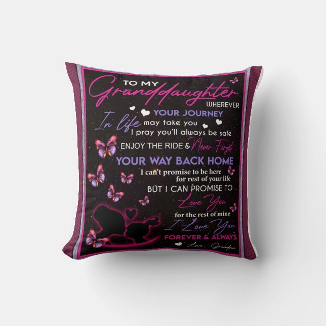 Personlig Blanket Butterfly till min mordotter Kudde (Framsida)