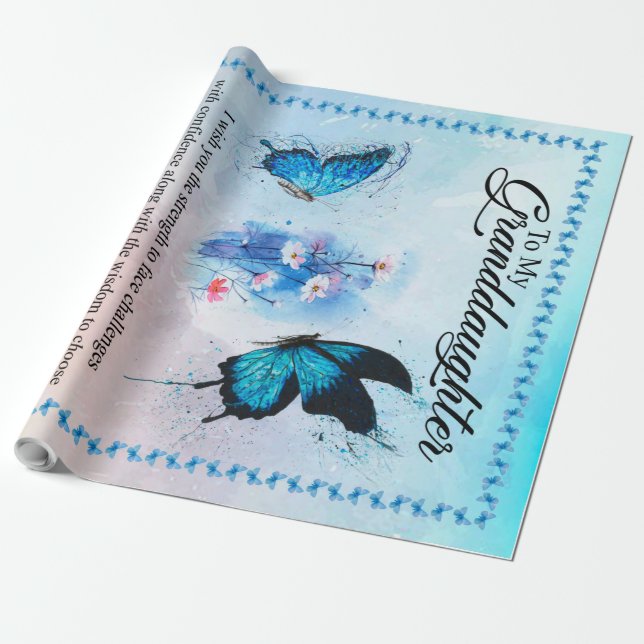 Personlig Blanket Butterfly till min mordotter Presentpapper (Utrullad)