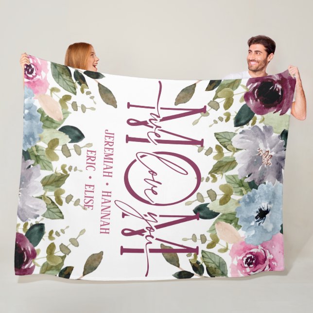 Personlig Blanket för Mamma med  blommor Fleecefilt (På plats)