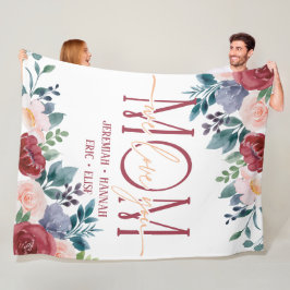 Personlig Blanket för Mamma med  blommor Fleecefilt