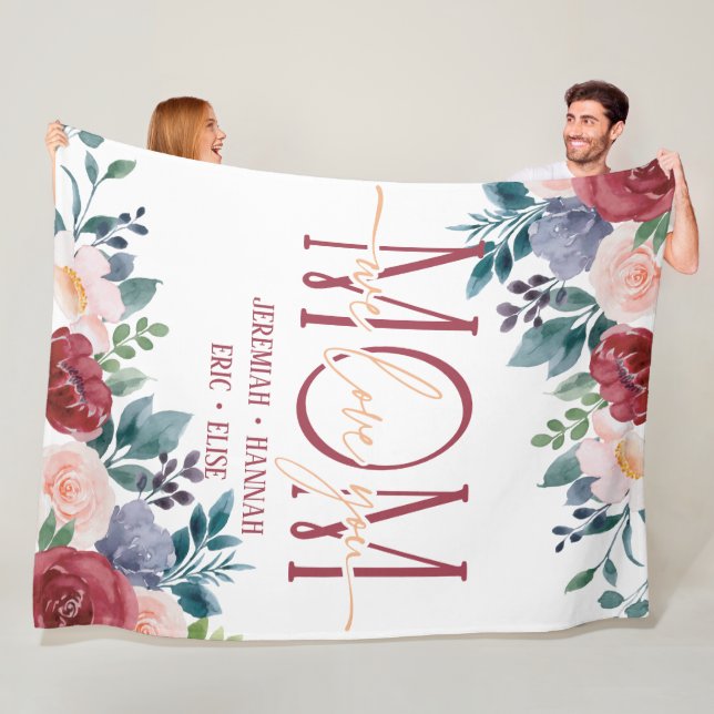 Personlig Blanket för Mamma med  blommor Fleecefilt (På plats)