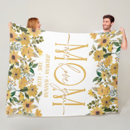 Personlig Blanket för Mamma med  blommor Fleecefilt