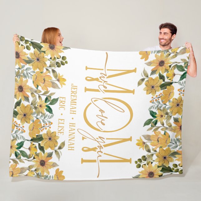 Personlig Blanket för Mamma med  blommor Fleecefilt (På plats)