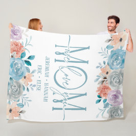 Personlig Blanket för Mamma med  blommor Fleecefilt